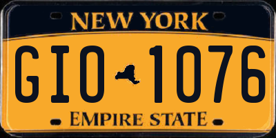 NY license plate GIO1076