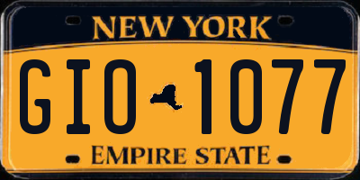 NY license plate GIO1077