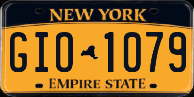 NY license plate GIO1079