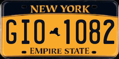 NY license plate GIO1082