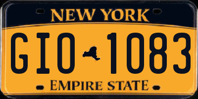 NY license plate GIO1083
