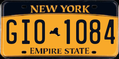 NY license plate GIO1084