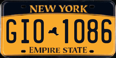 NY license plate GIO1086