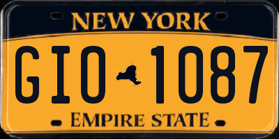 NY license plate GIO1087
