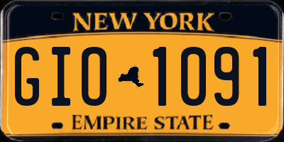 NY license plate GIO1091