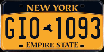 NY license plate GIO1093
