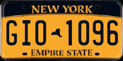 NY license plate GIO1096