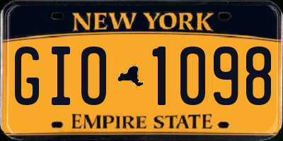 NY license plate GIO1098