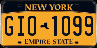 NY license plate GIO1099