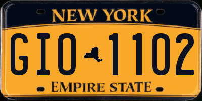 NY license plate GIO1102