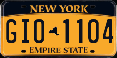 NY license plate GIO1104