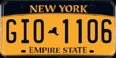NY license plate GIO1106