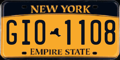 NY license plate GIO1108