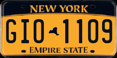 NY license plate GIO1109