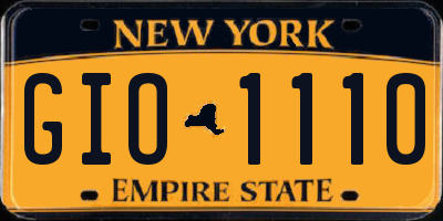 NY license plate GIO1110