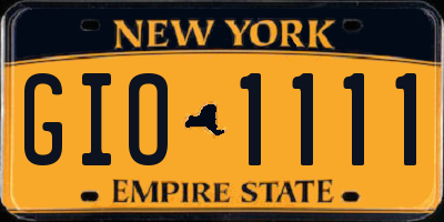 NY license plate GIO1111