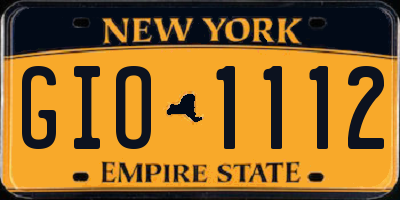 NY license plate GIO1112