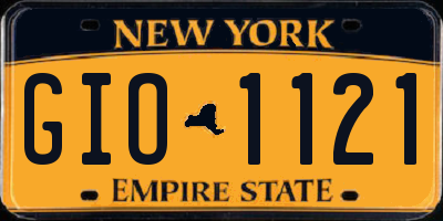 NY license plate GIO1121