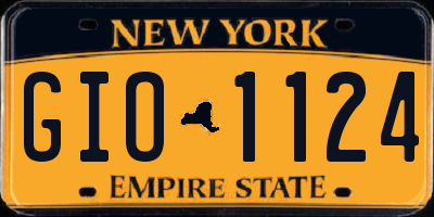 NY license plate GIO1124
