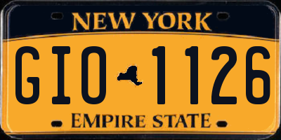 NY license plate GIO1126