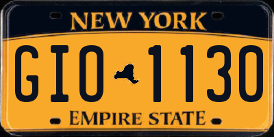 NY license plate GIO1130