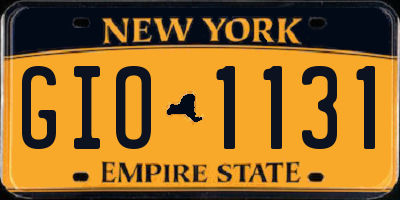 NY license plate GIO1131