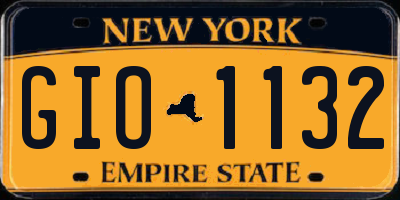 NY license plate GIO1132