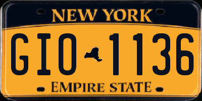 NY license plate GIO1136