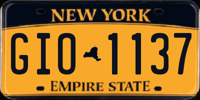 NY license plate GIO1137