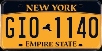 NY license plate GIO1140