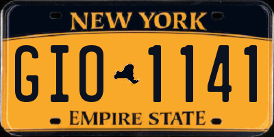 NY license plate GIO1141