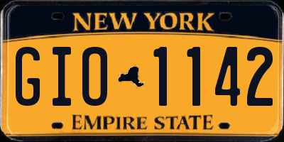 NY license plate GIO1142