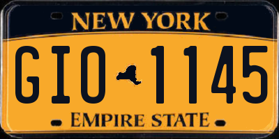 NY license plate GIO1145