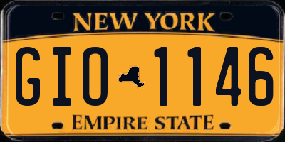NY license plate GIO1146
