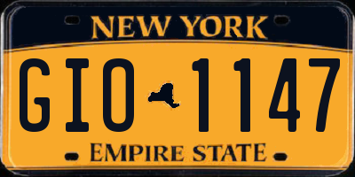 NY license plate GIO1147