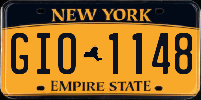 NY license plate GIO1148