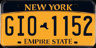 NY license plate GIO1152