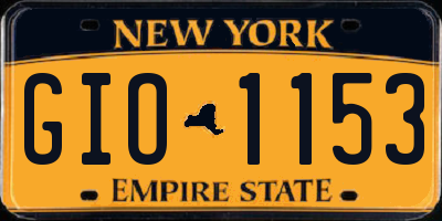 NY license plate GIO1153