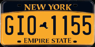 NY license plate GIO1155