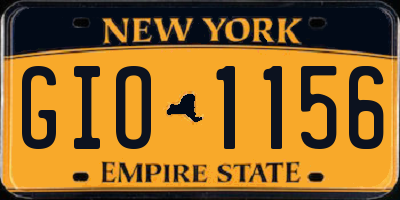 NY license plate GIO1156