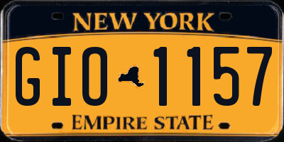 NY license plate GIO1157
