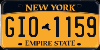 NY license plate GIO1159