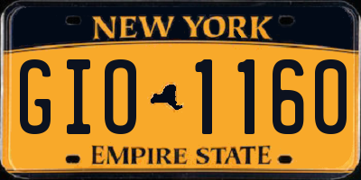 NY license plate GIO1160