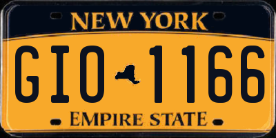 NY license plate GIO1166