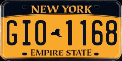 NY license plate GIO1168