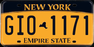 NY license plate GIO1171