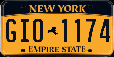 NY license plate GIO1174