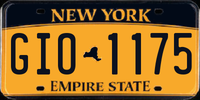 NY license plate GIO1175