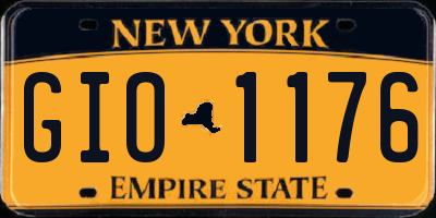NY license plate GIO1176