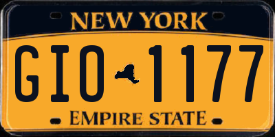 NY license plate GIO1177